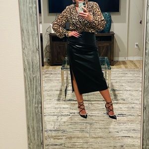 Zara leather king skirt.